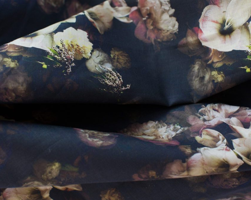 Dutch Love Dark Floral Fabric - Ashley Woodson Bailey