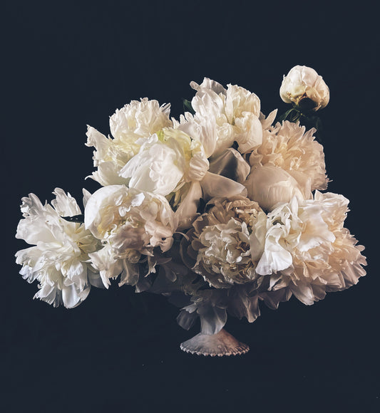 Peonies.2 Dark Floral Print - Ashley Woodson Bailey