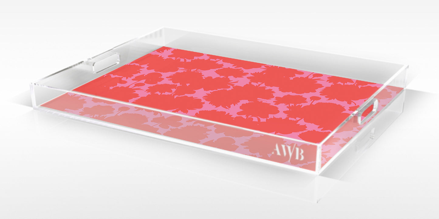 Cleo Cherry Bright Floral Tray - Ashley Woodson Bailey