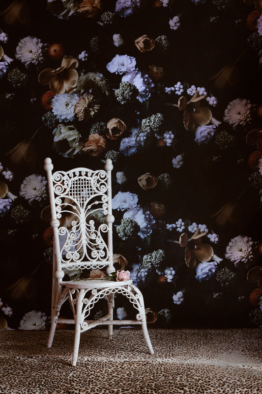 The Calm Before The Storm Dark Floral Wallpaper - Ashley Woodson Bailey