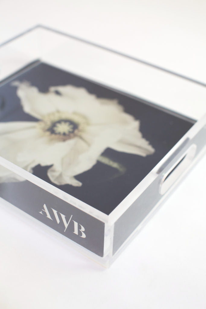 Rest Dark Floral Tray - Ashley Woodson Bailey