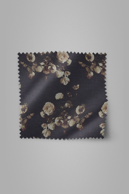 Creamy Dark Floral Fabric - Ashley Woodson Bailey