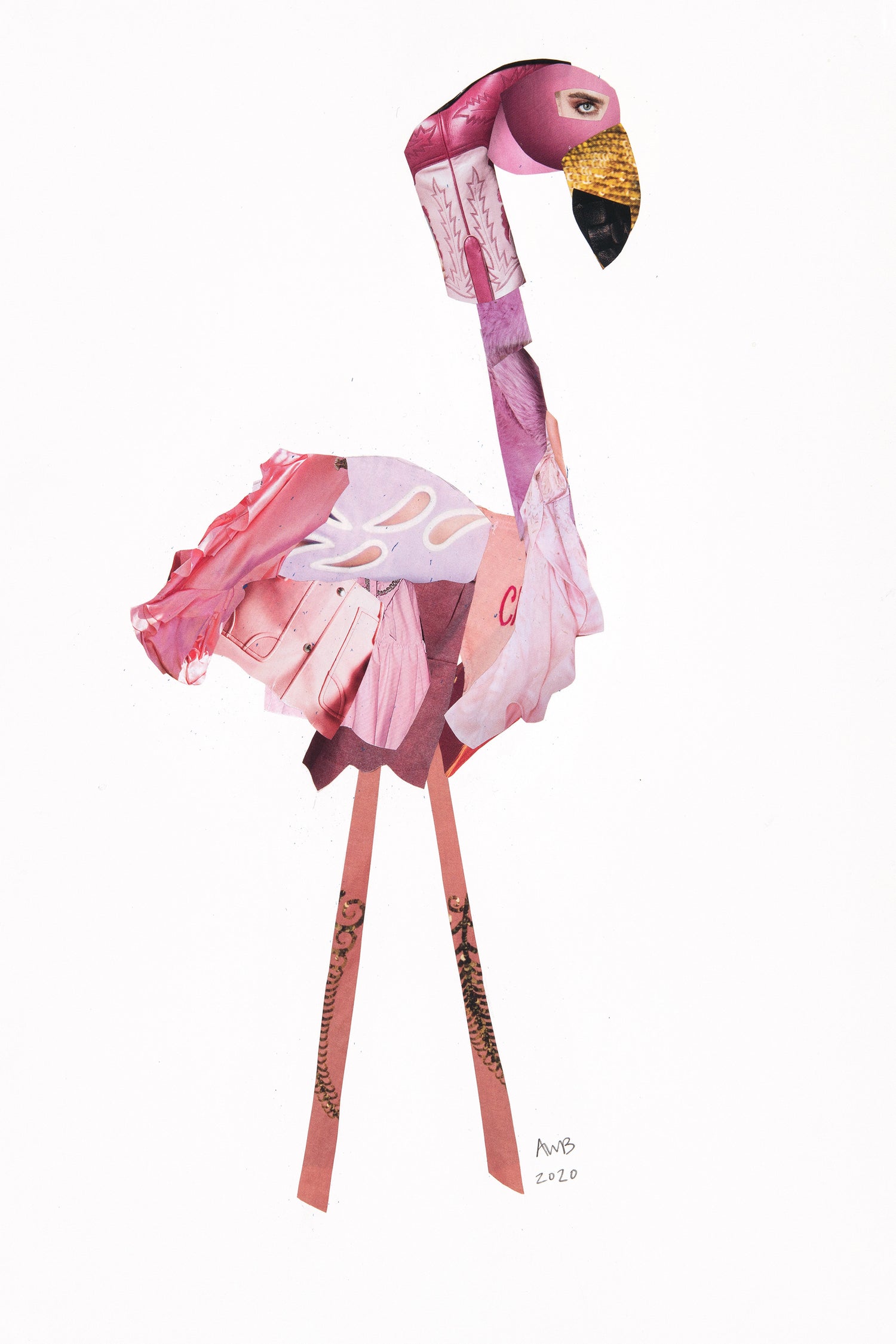 FLAMINGO COWGIRL COLLAGE - Ashley Woodson Bailey