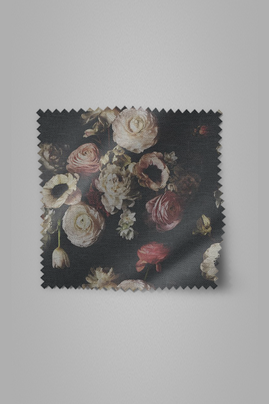 Into the Garden Black Dark Floral Fabric - Ashley Woodson Bailey
