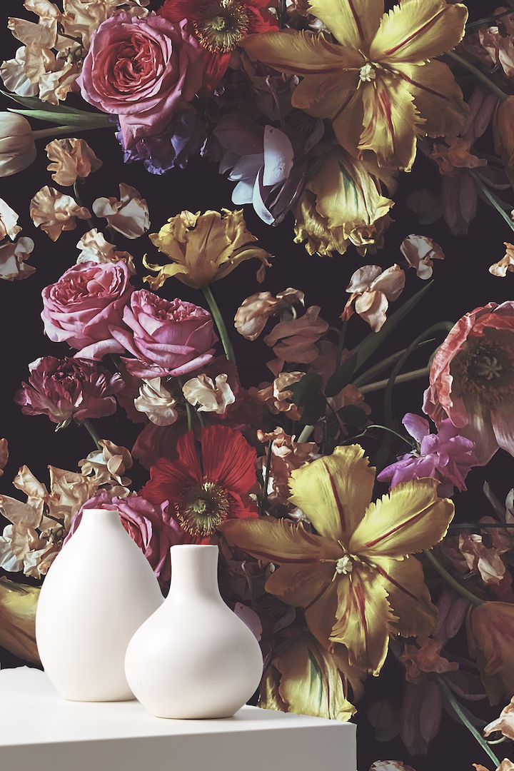 Louise Dark Floral Wallpaper - Ashley Woodson Bailey